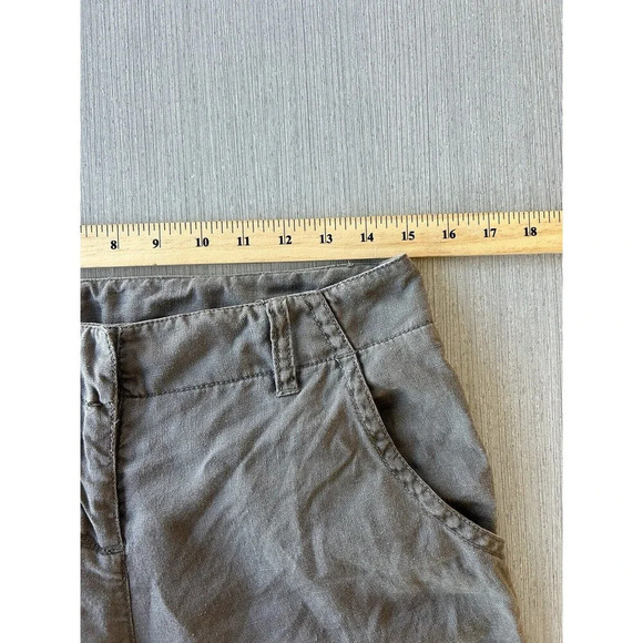 CAbi Wide Leg Flare Linen Pants Taupe Brown 4 - Picture 6 of 8